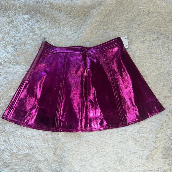 NWT FUSCHIA Tcec / Simons Vegan Leather Skirt - Picture 3 of 7